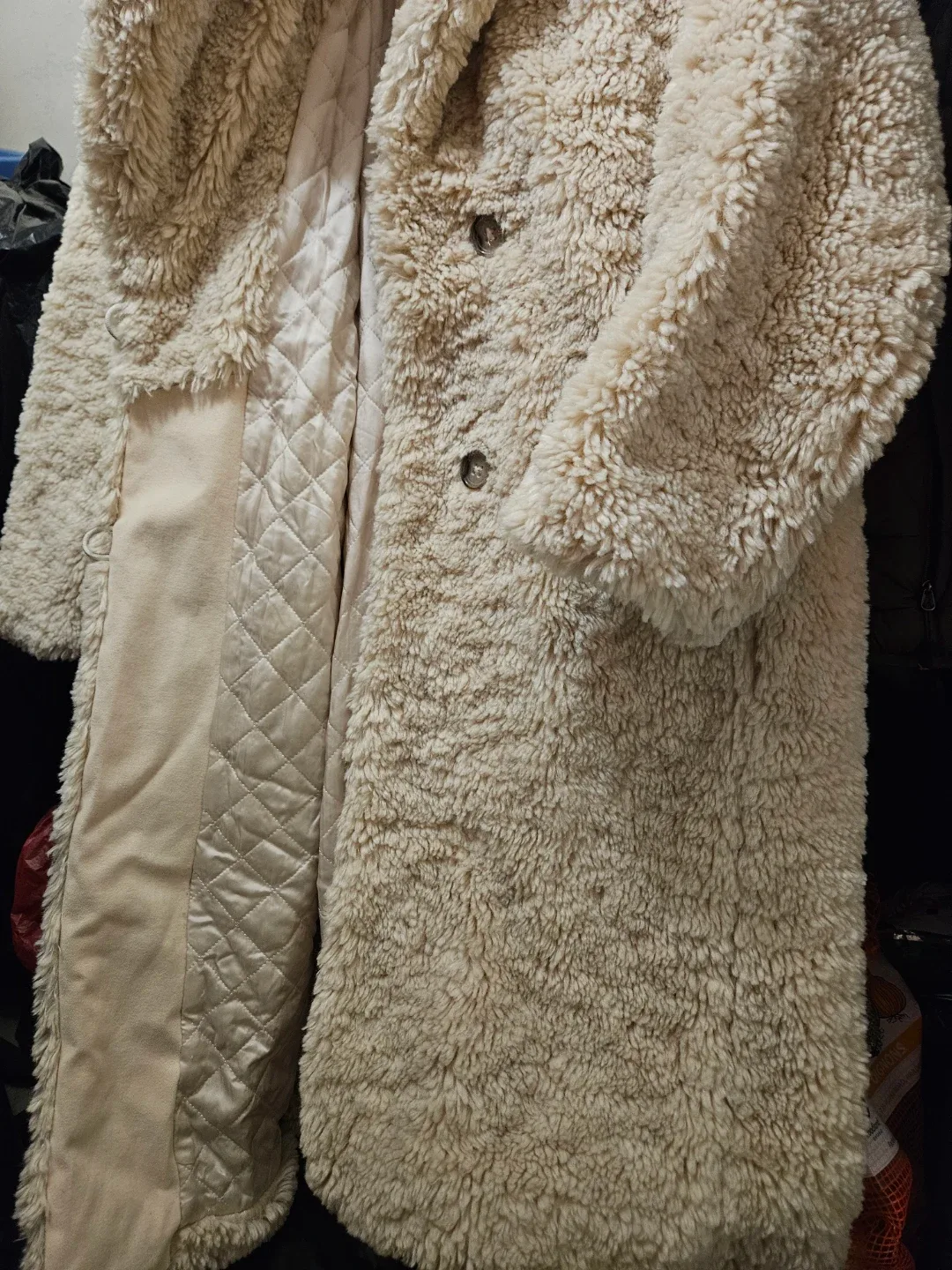 Banana Republic Cream Sherpa Jacket - Size L image indicator(6)