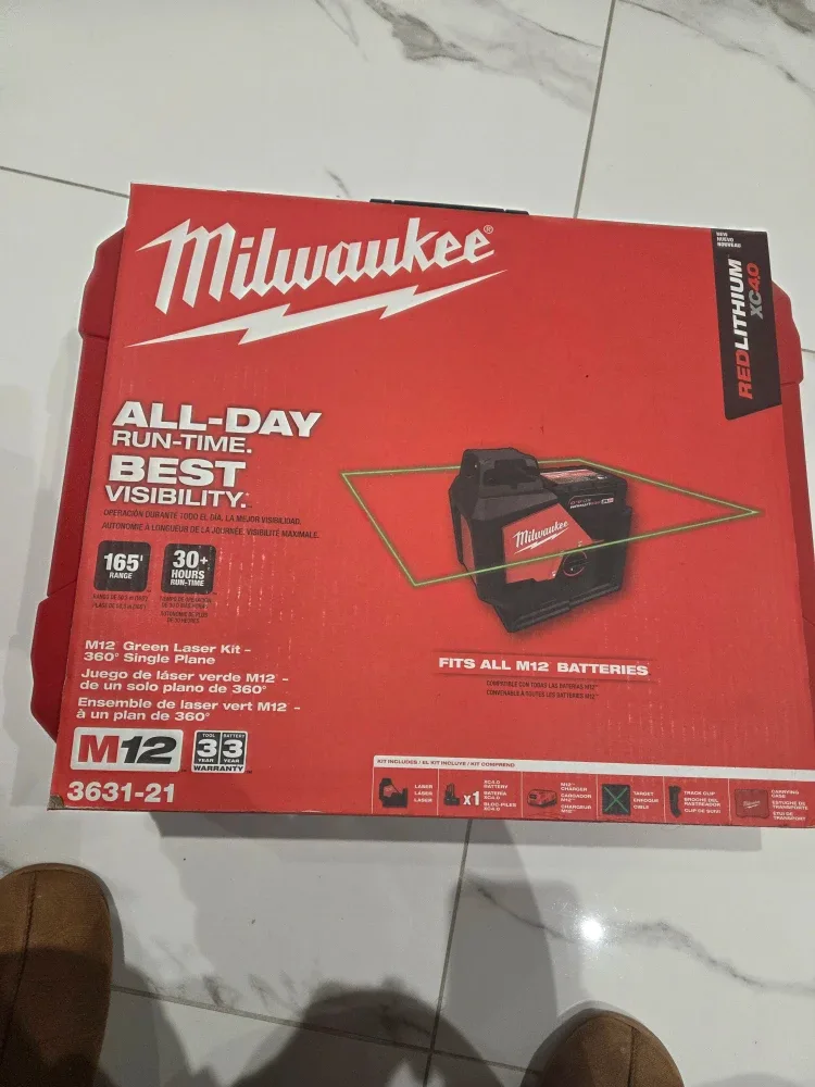 Milwaukee M12 Green Laser Kit 3631-21 - NEW