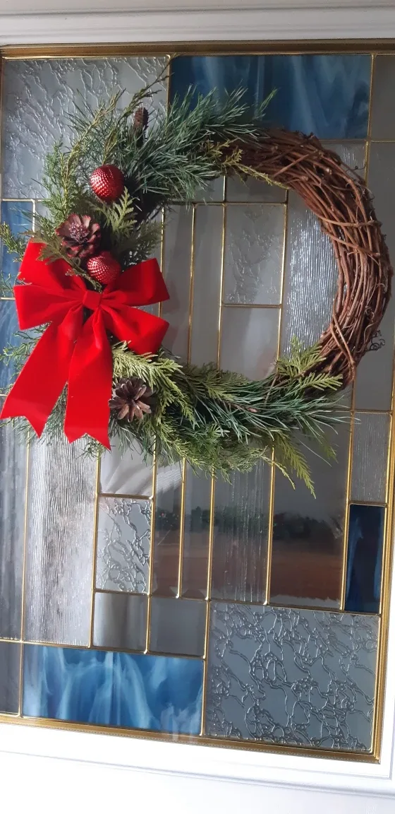 Christmas Real greenery grapevine Wreath