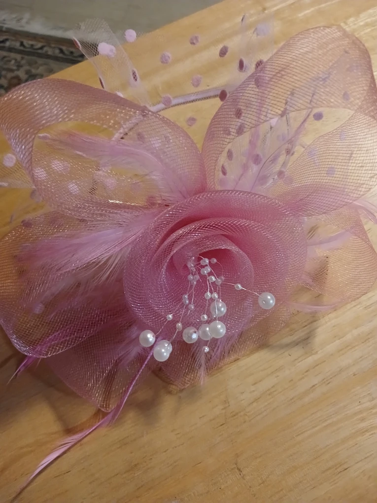 Green & Pink Decorative Fascinator Hats brand new