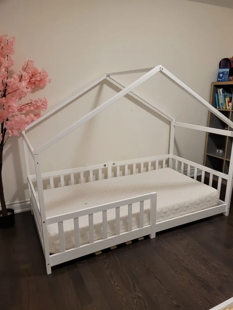 White Montessori Toddler Bed Frame