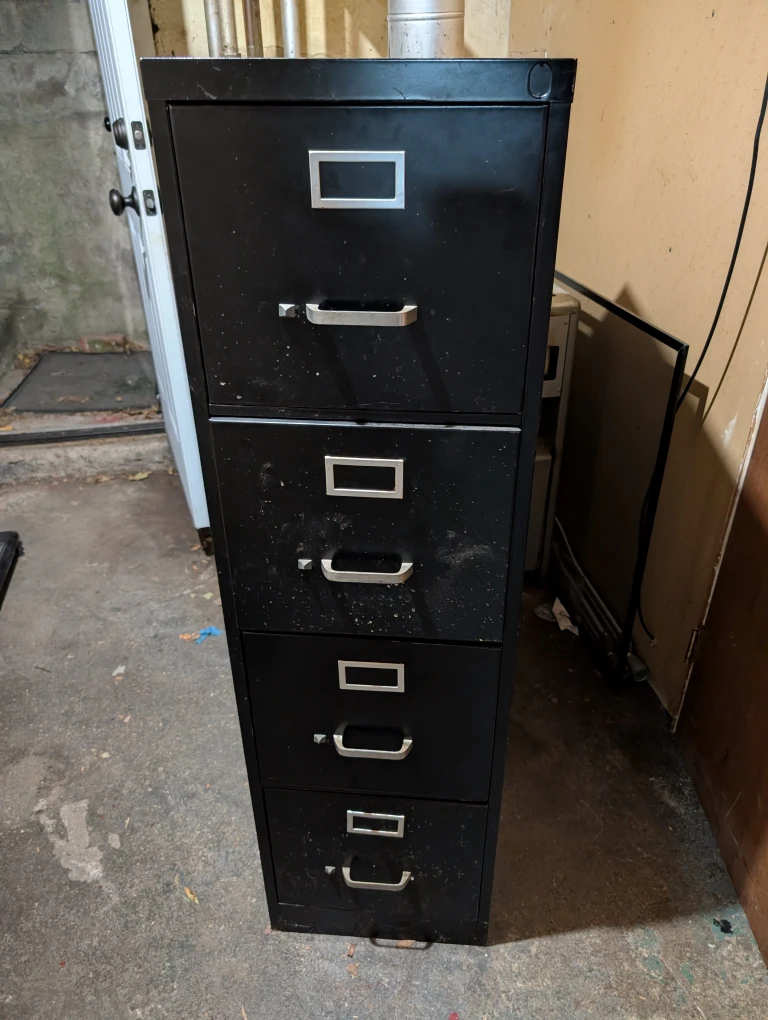 Black Metal 4-Drawer Filing Cabinet - photo 2