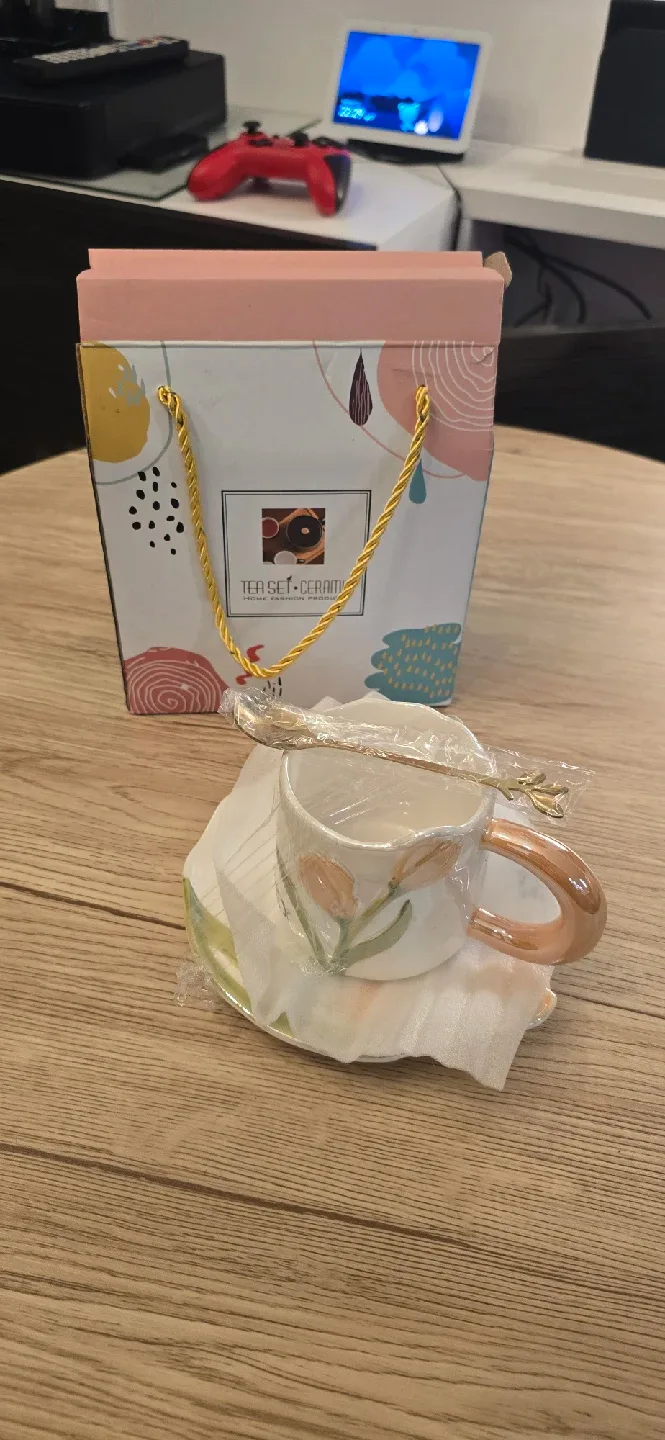 BNIB  Ceramic Tea Set with Spoon thumbnail