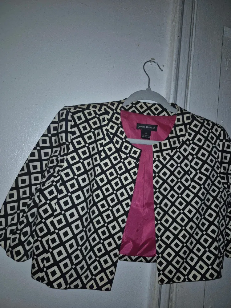 Jessica Howard Black & White Jacket - Size 10 image indicator(3)
