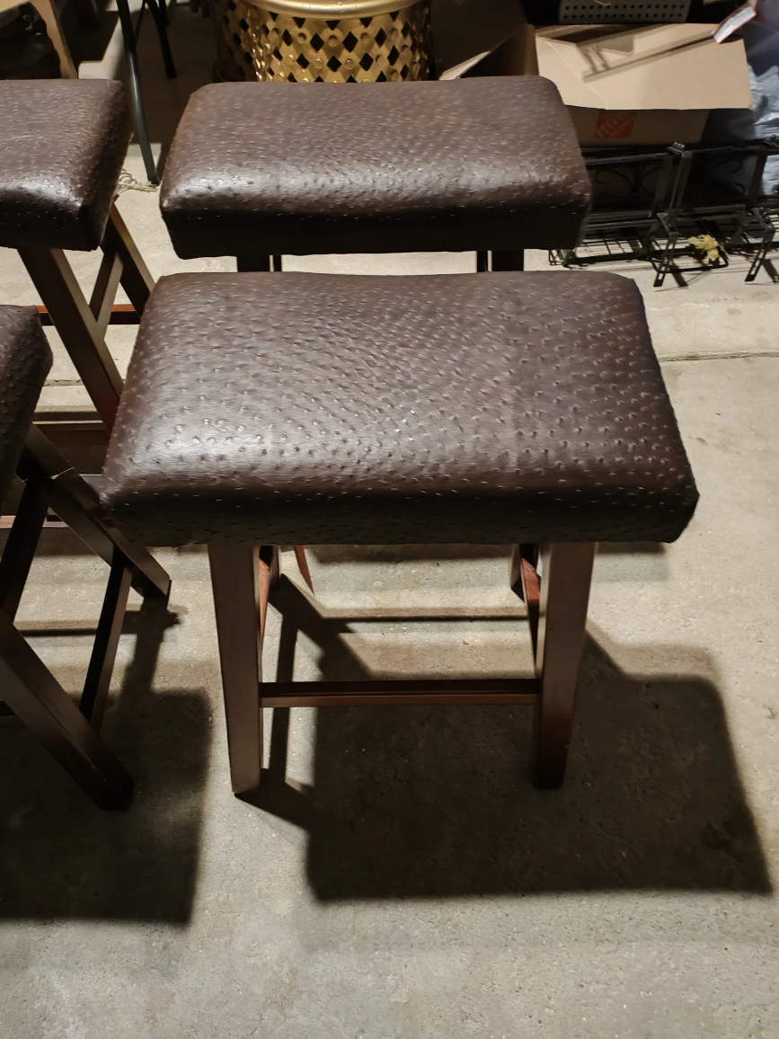 Set of 4 Brown Bar Stools - photo 3