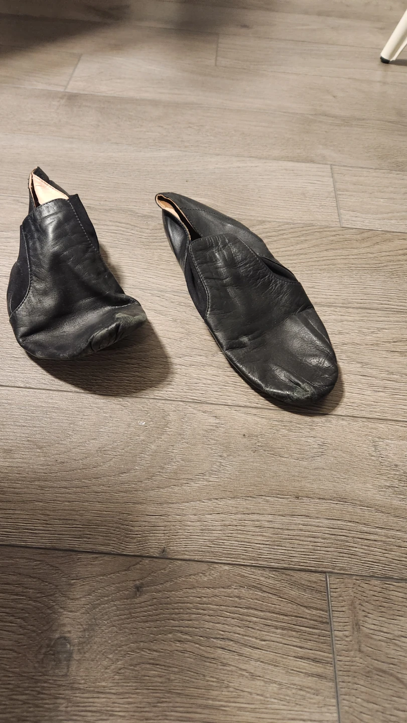 Black Leather Jazz Dance Shoes