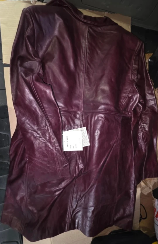 Sally & John Leather Jacket - Size 2XL - Burgundy - photo 4