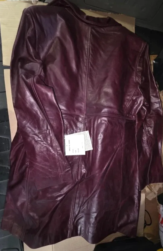 Sally & John Leather Jacket - Size 2XL - Burgundy image indicator(4)