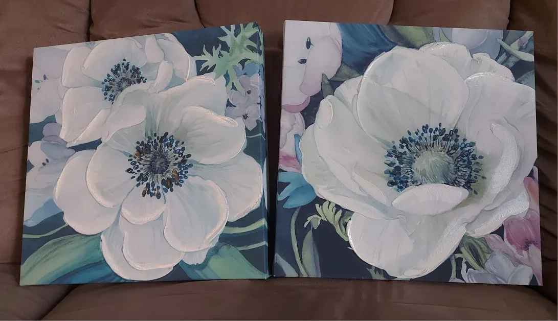 Floral Canvas Wall Art - Set of 2