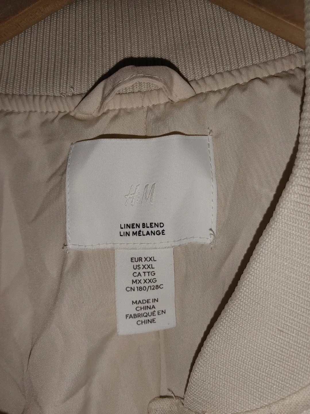 H&M Linen Blend Bomber Jacket - XXL image indicator(2)