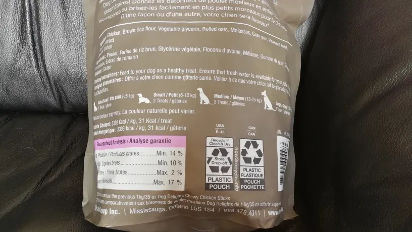 Dog Delights Chewy Chicken Sticks (open bag) image indicator(4)