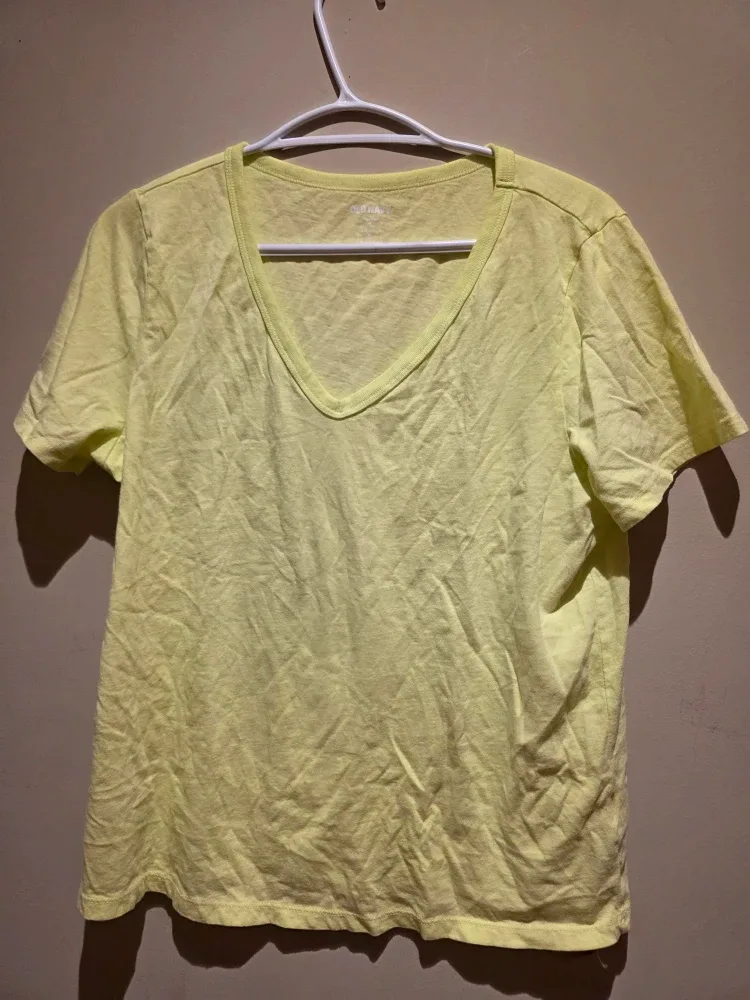 Wild Fable Yellow V-Neck T-Shirt