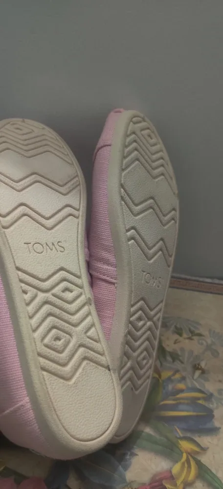 TOMS Pink Canvas Shoes - Women's Size 7 image indicator(2)