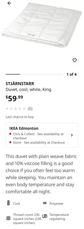 IKEA STJÄRNSTARR Duvet - King Size image indicator(4)