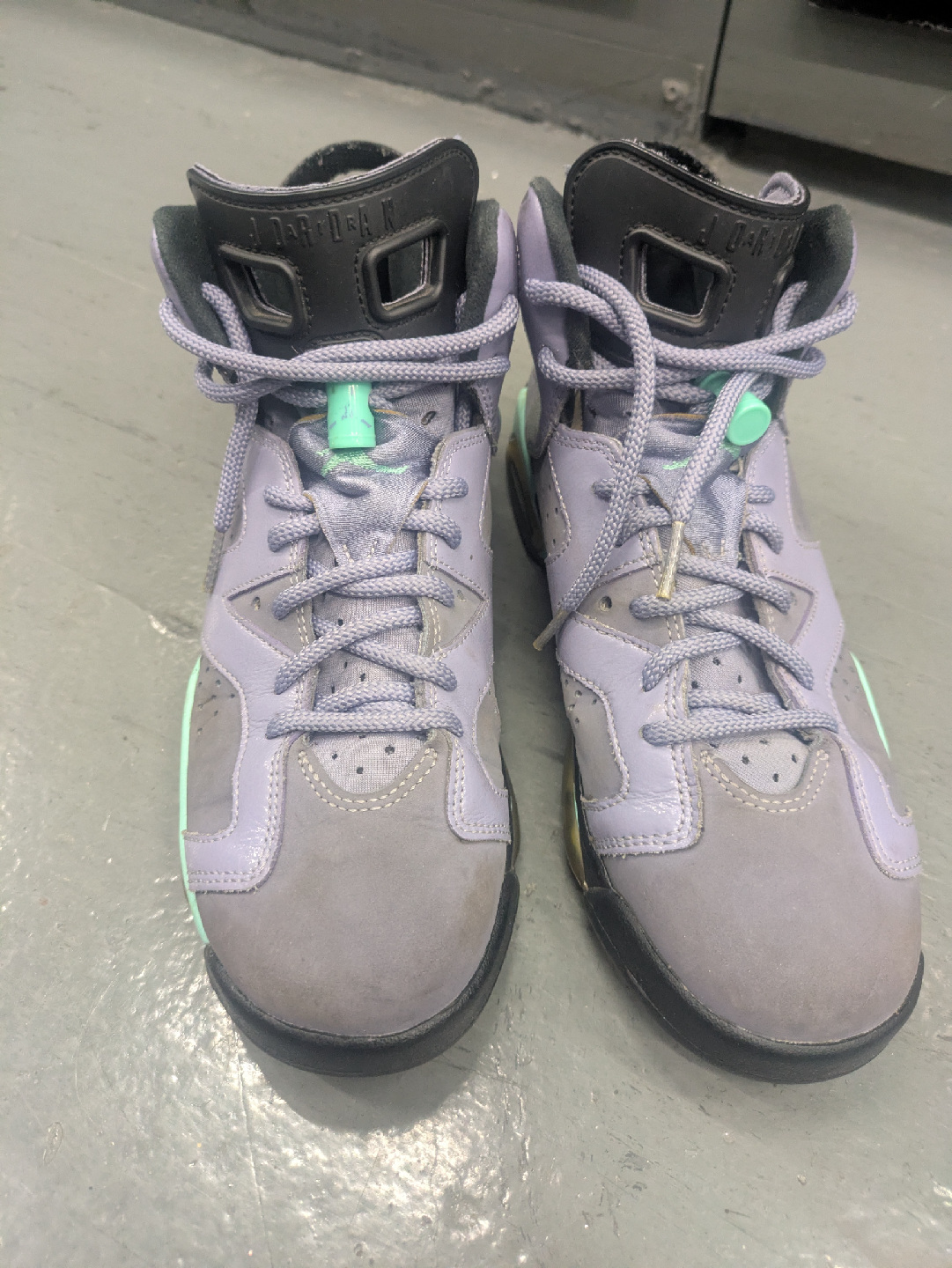 Jordan 6 Retro Iron Purple Bleached Turquoise Size 7Y - photo 3