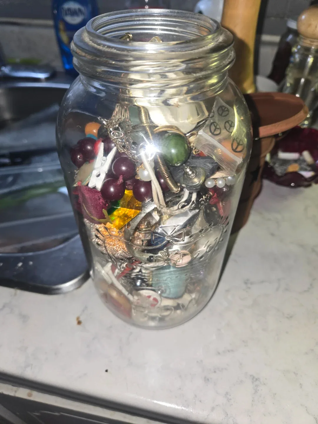 2 Jars of Costume Jewelry, beads n findings image indicator(2)