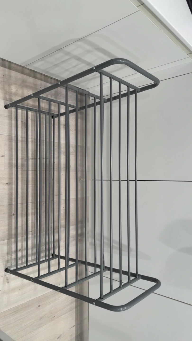 Grey Metal Magazine Rack