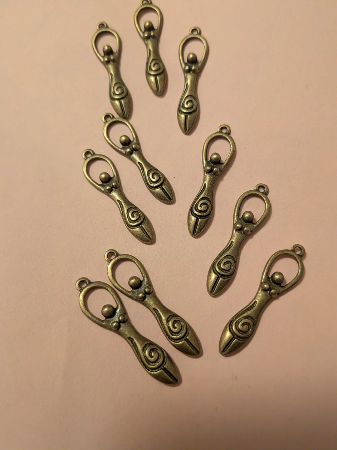 Ten new Goddess Charms - Bronze Tone, ALL 10 for $4