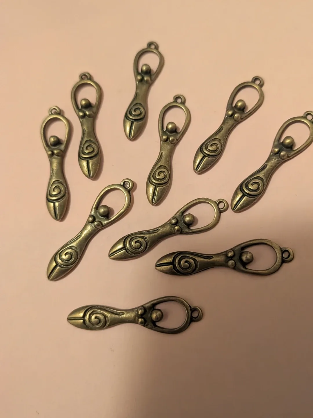 Ten new Goddess Charms - Bronze Tone image indicator(3)