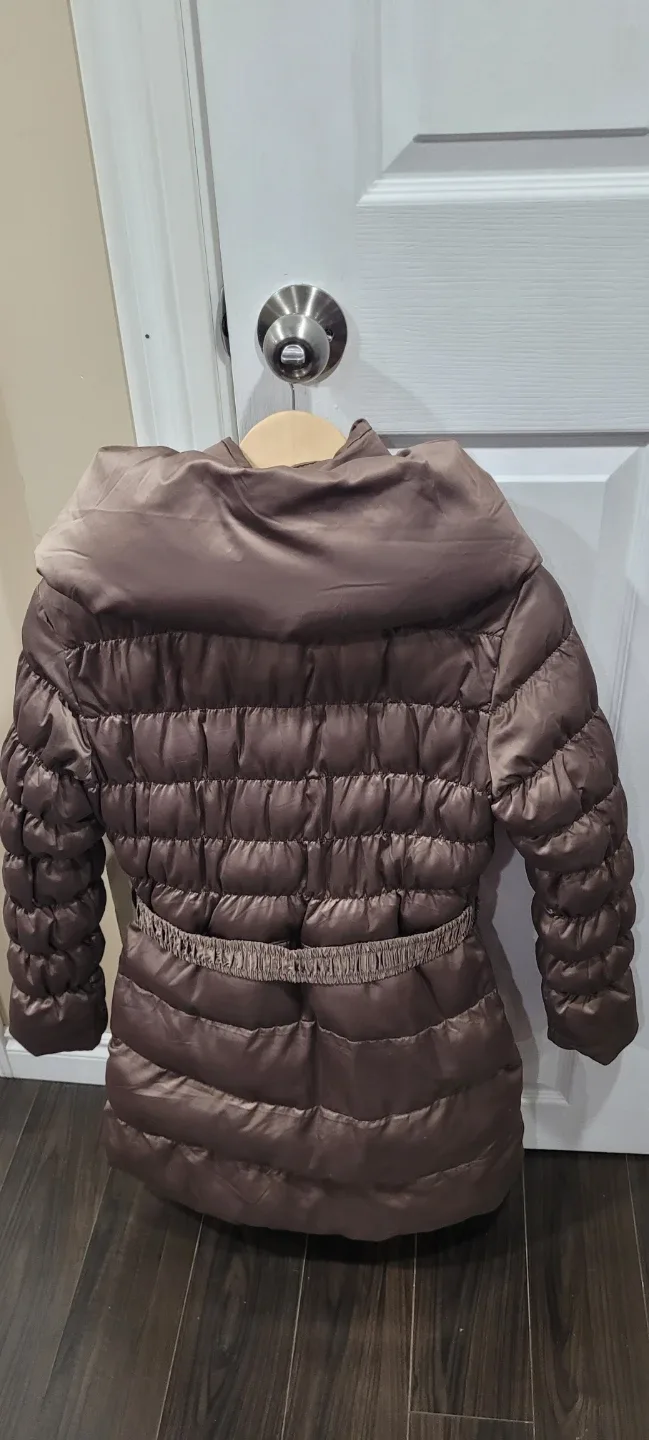 Brown Puffer Jacket with Belt image indicator(4)