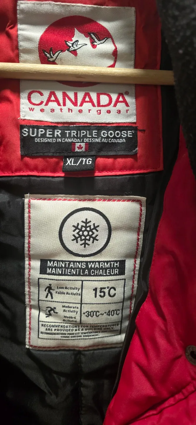 Super Triple Goose Weathergear Red Winter Jacket XL image indicator(3)