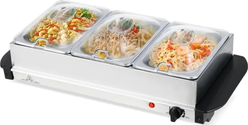 Buffet Server Food Warmer, Triple Tray image indicator(5)