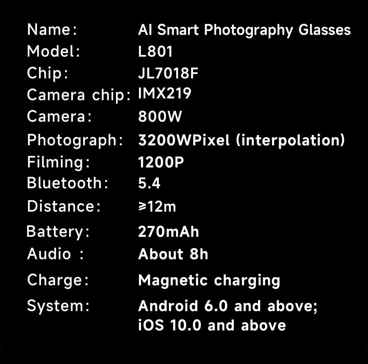 Smart AI glasses 8mp camera image indicator(7)