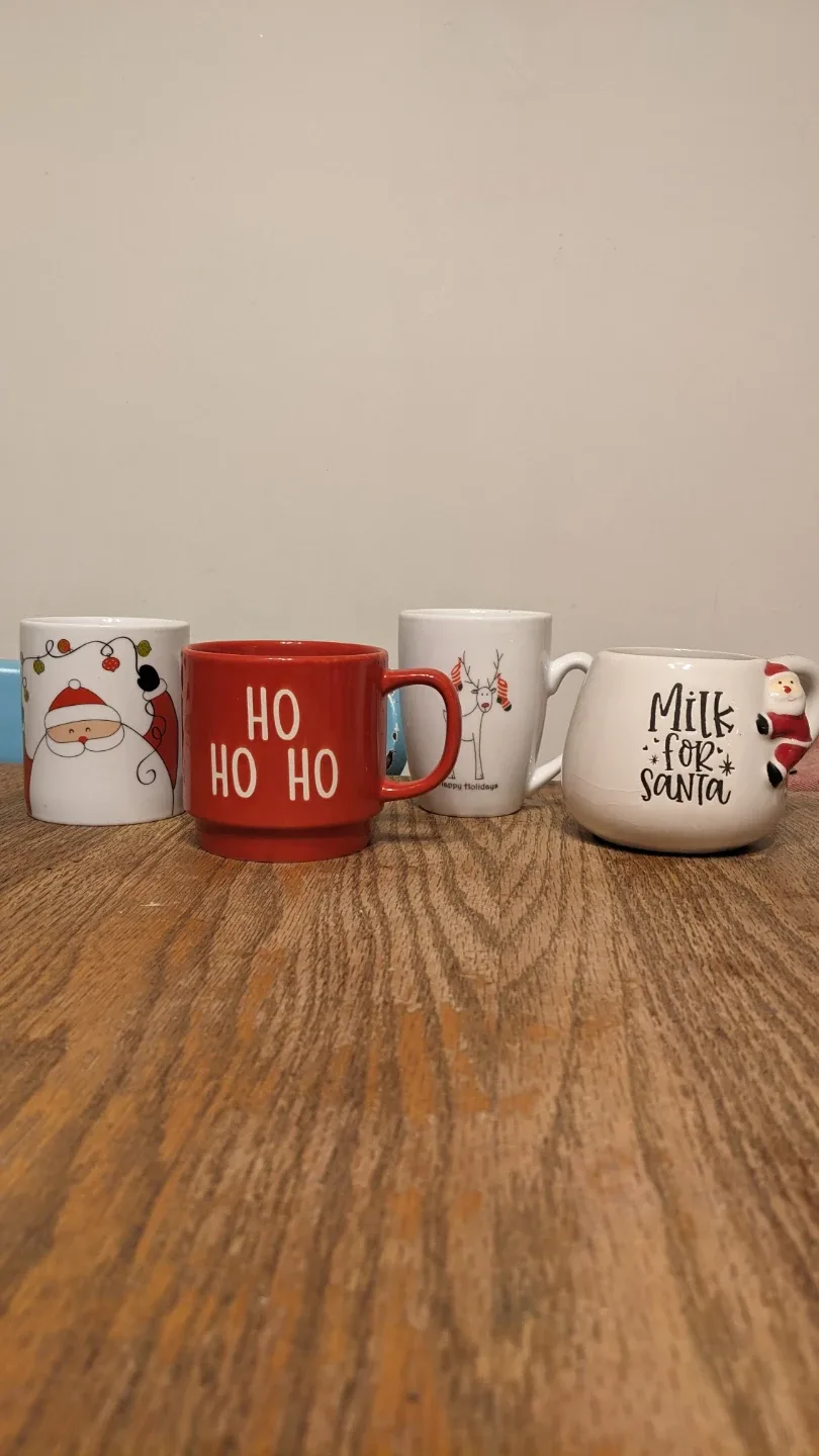 Christmas Mugs - Santa, Reindeer, Ho Ho Ho, Milk for Santa