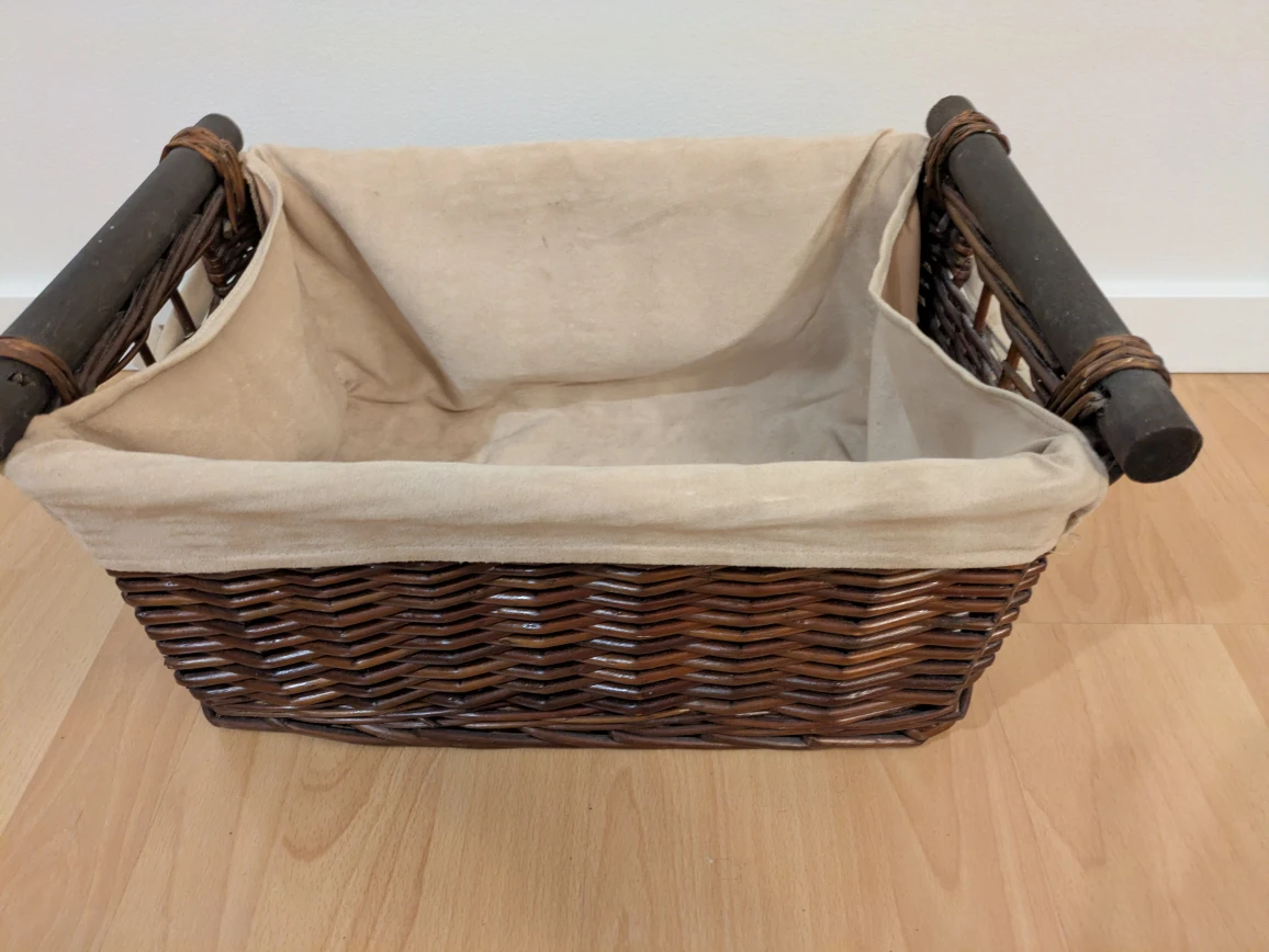 Wicker Basket with Beige Liner