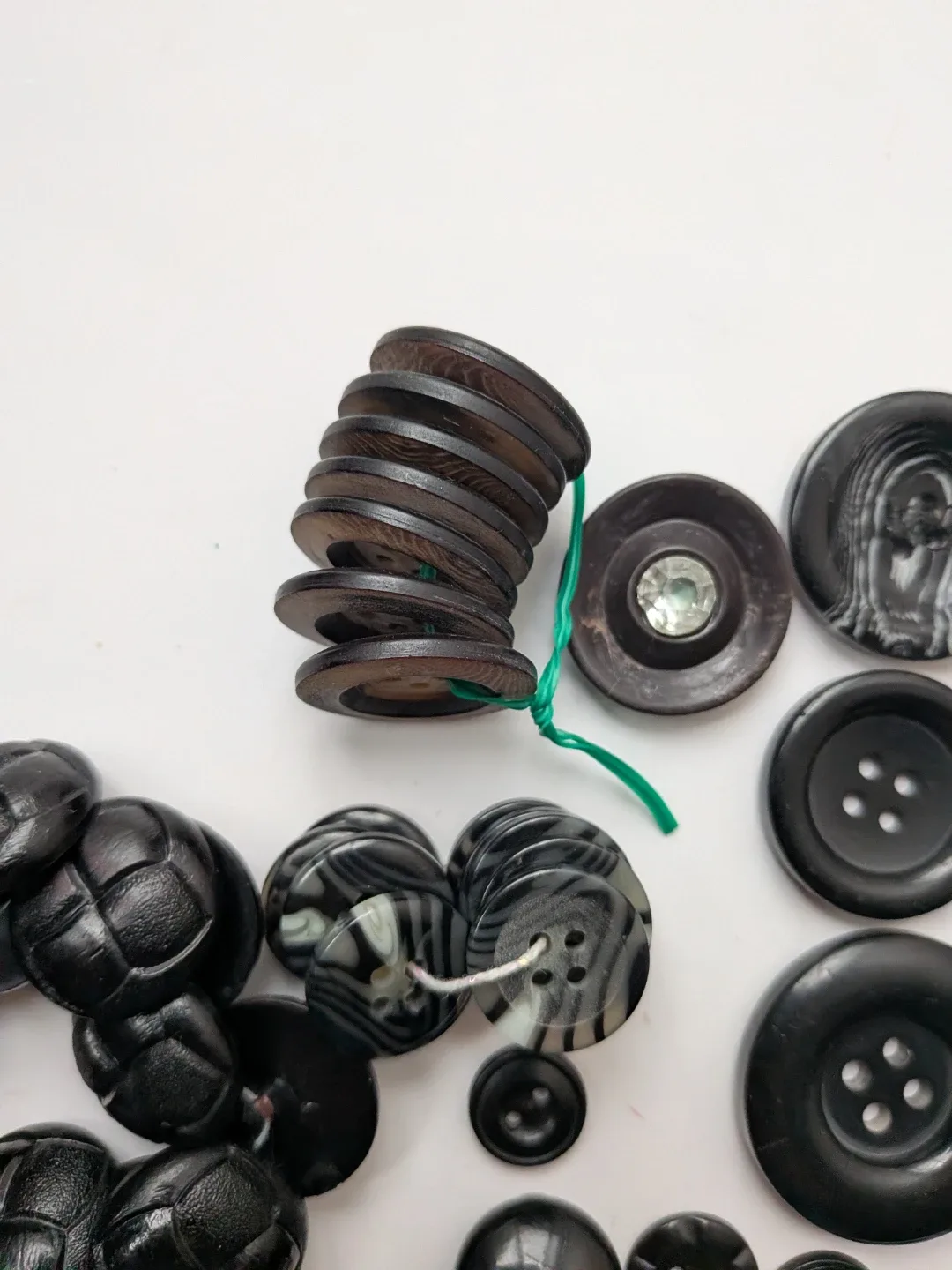 Mixed Lot of vintage Buttons: Black & Brown image indicator(9)