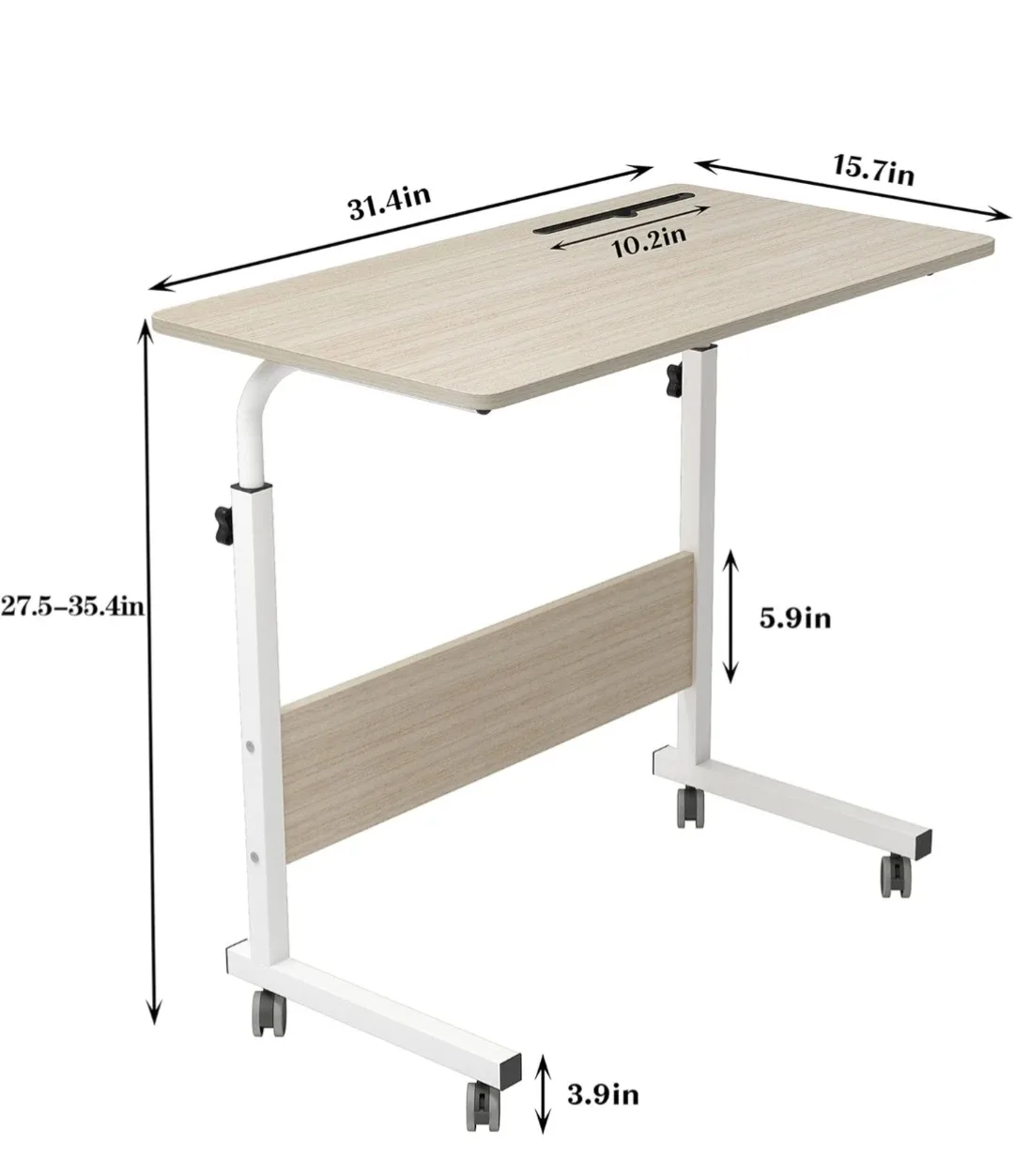 Adjustable Overbed Laptop Table with Wheels image indicator(2)