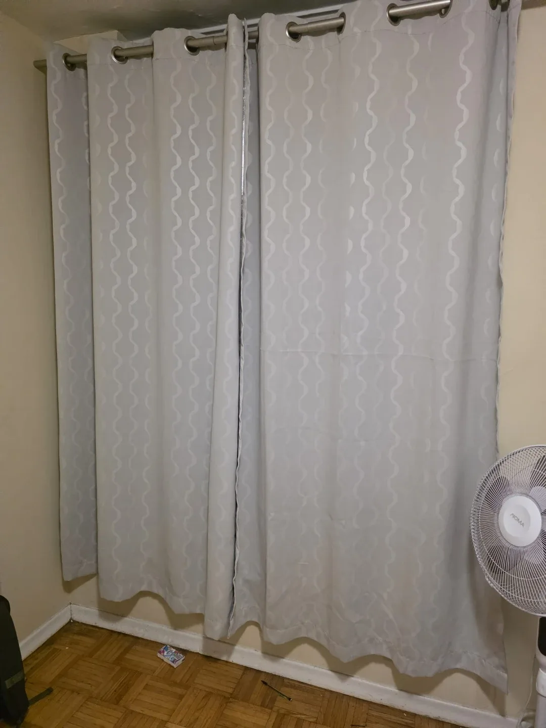 Curtains - White with Wave Pattern