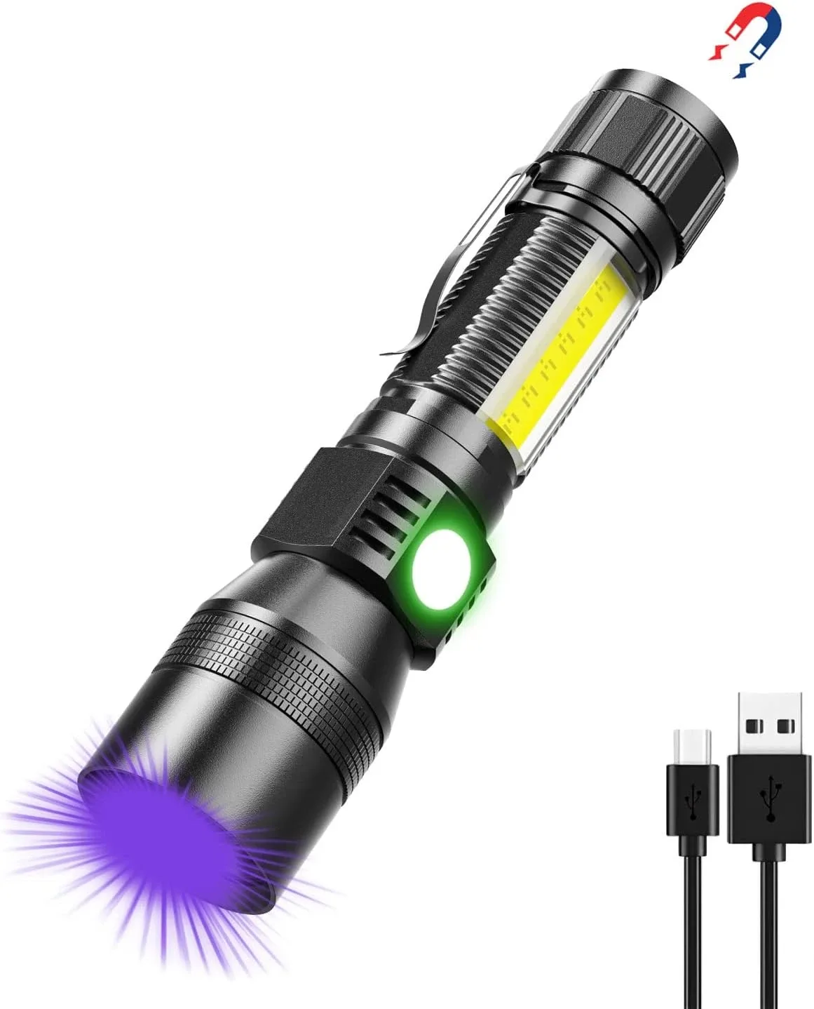 UV Flashlight Black Light, USB Rechargeable Flashlight