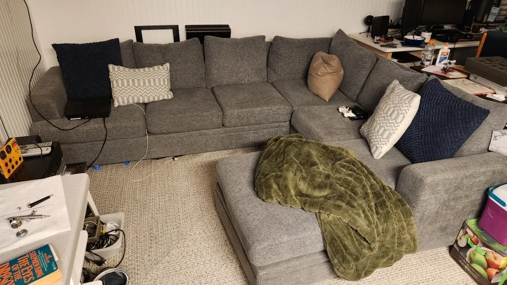 Grey Sectional Couch - 110" x 87" image indicator(2)