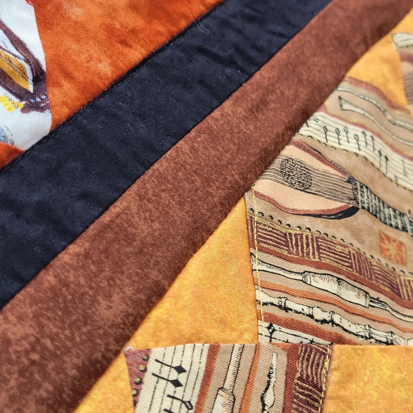 Handmade Quilted Blanket with Musical Instrument Design image indicator(3)