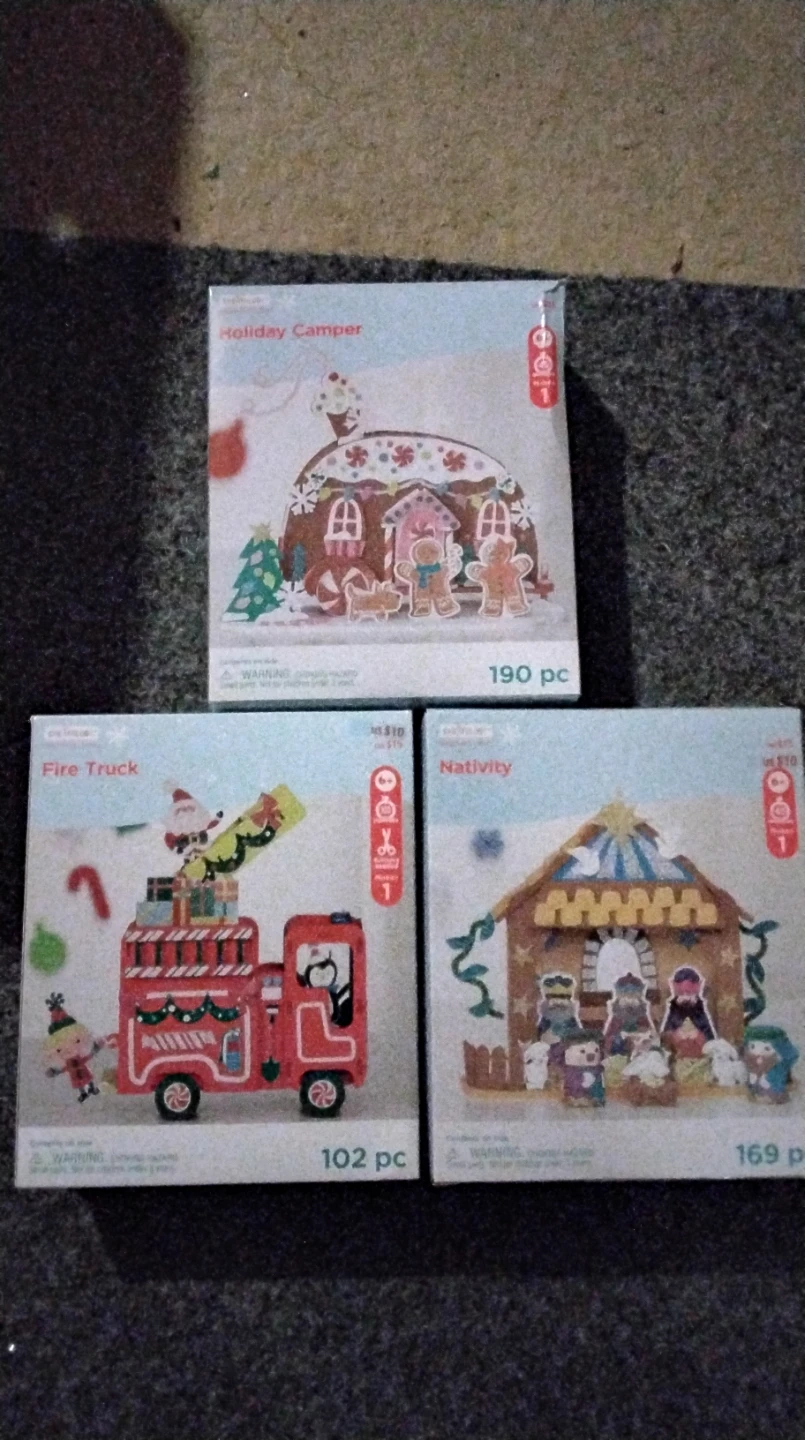 Holiday Camper, Fire Truck, Nativity Craft Kits