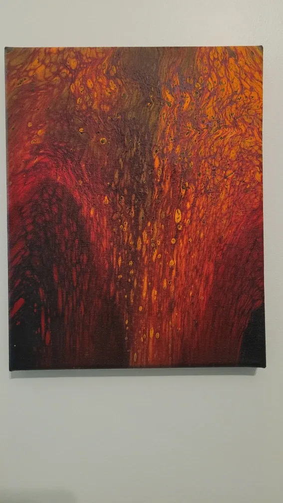 Abstract Red & Black Fluid Art Painting image indicator(2)