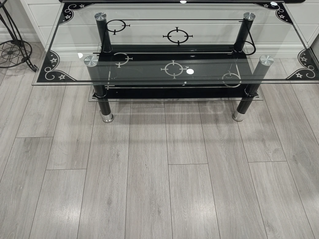 Glass Coffee Table - Black & Silver - photo 2