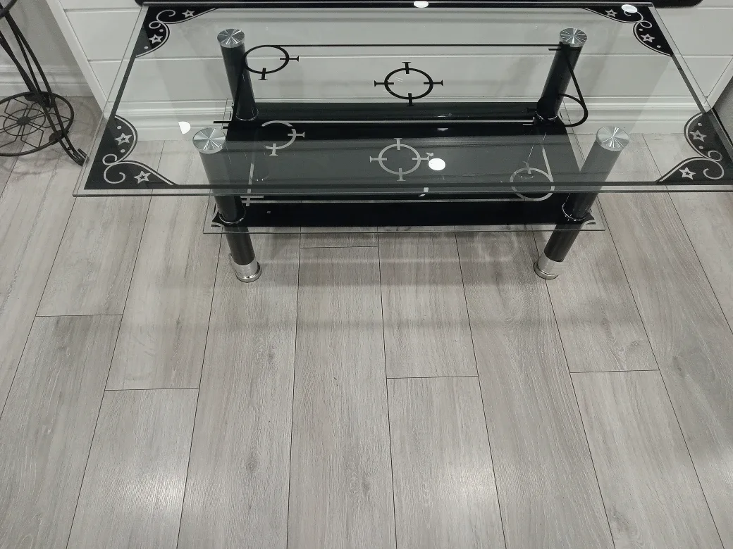Glass Coffee Table - Black & Silver image indicator(2)