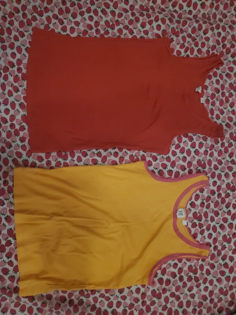 Kids Tank Tops - Orange\pink & Red