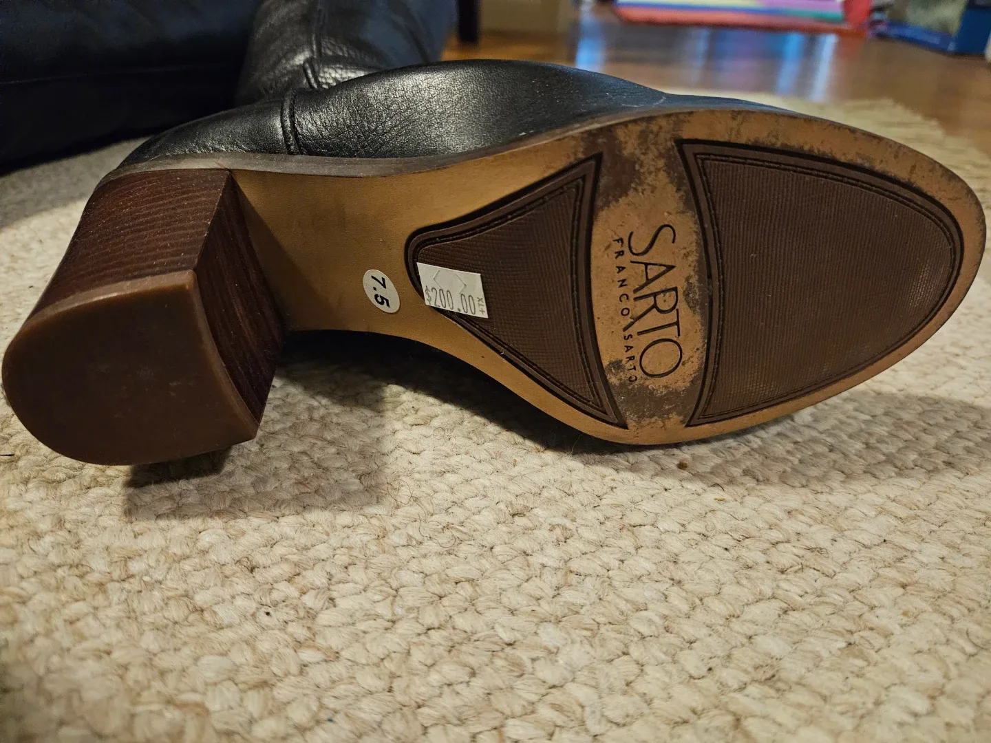 Franco Sarto Black Leather Knee High Boots - Size 7.5 image indicator(2)