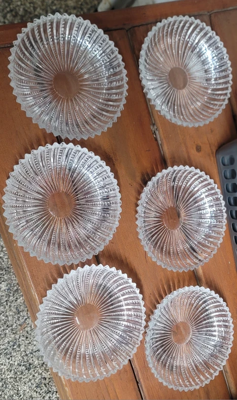 Set of 6 Clear Glass Dessert Bowls