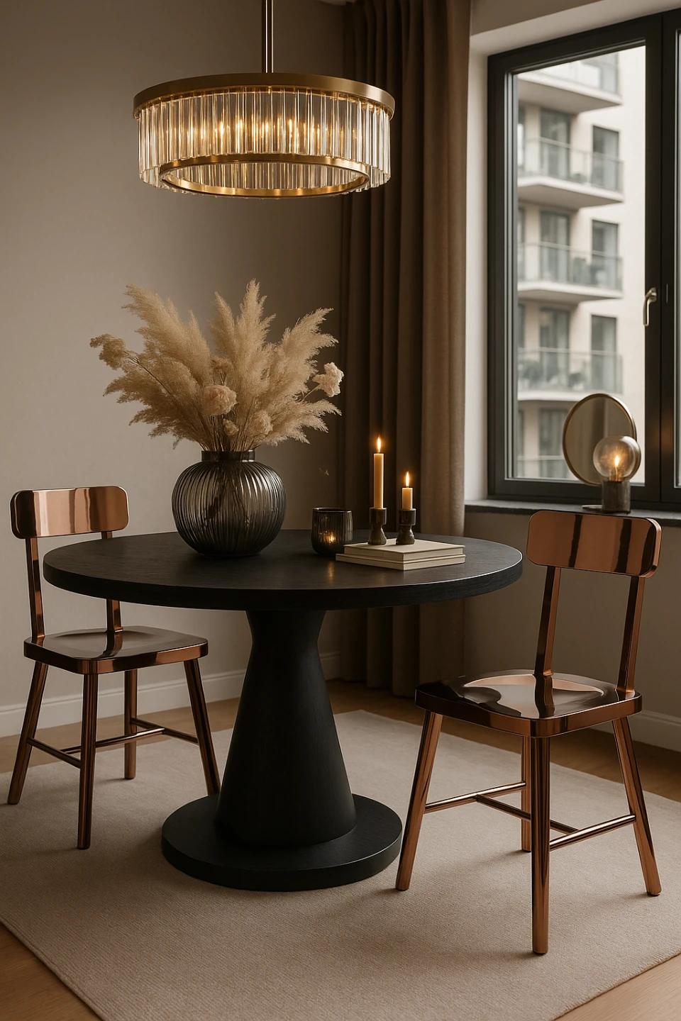 Set of 4 Rose Gold Stainless Steel Bohemian Dining Chairs - photo 4