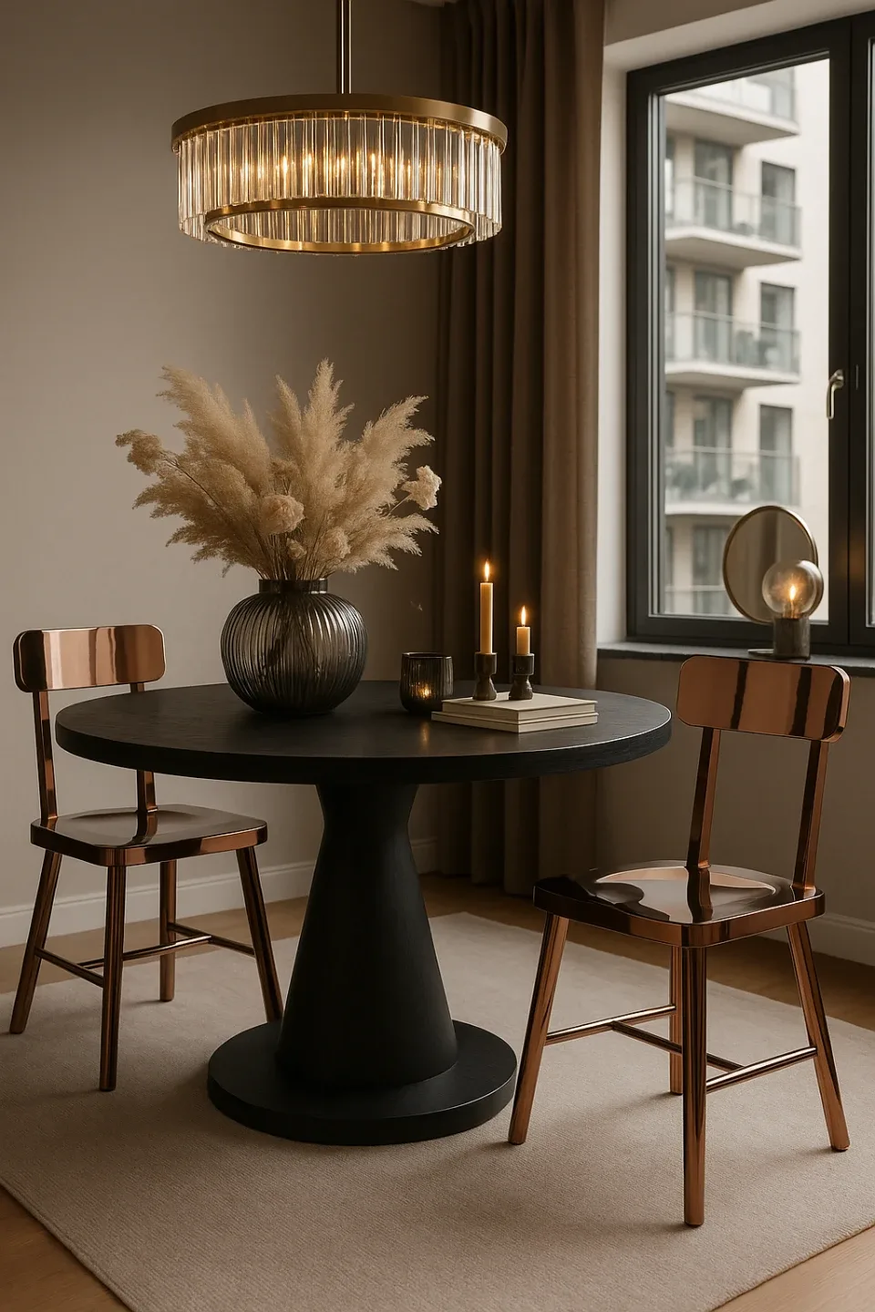 Set of 4 Rose Gold Stainless Steel Bohemian Dining Chairs image indicator(4)