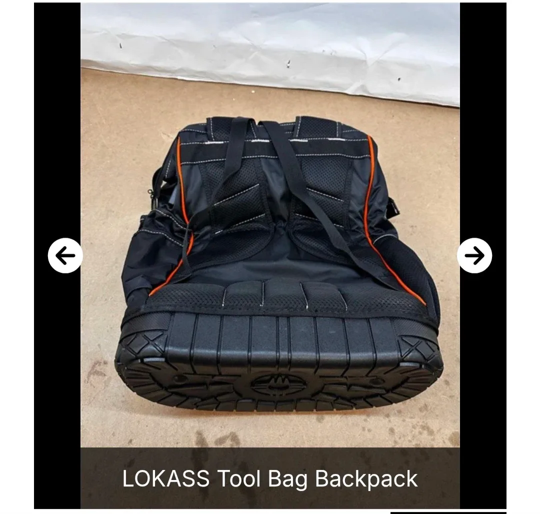 New LOKASS Heavy Duty Tool Bag Backpack – Color Black Orange image indicator(4)