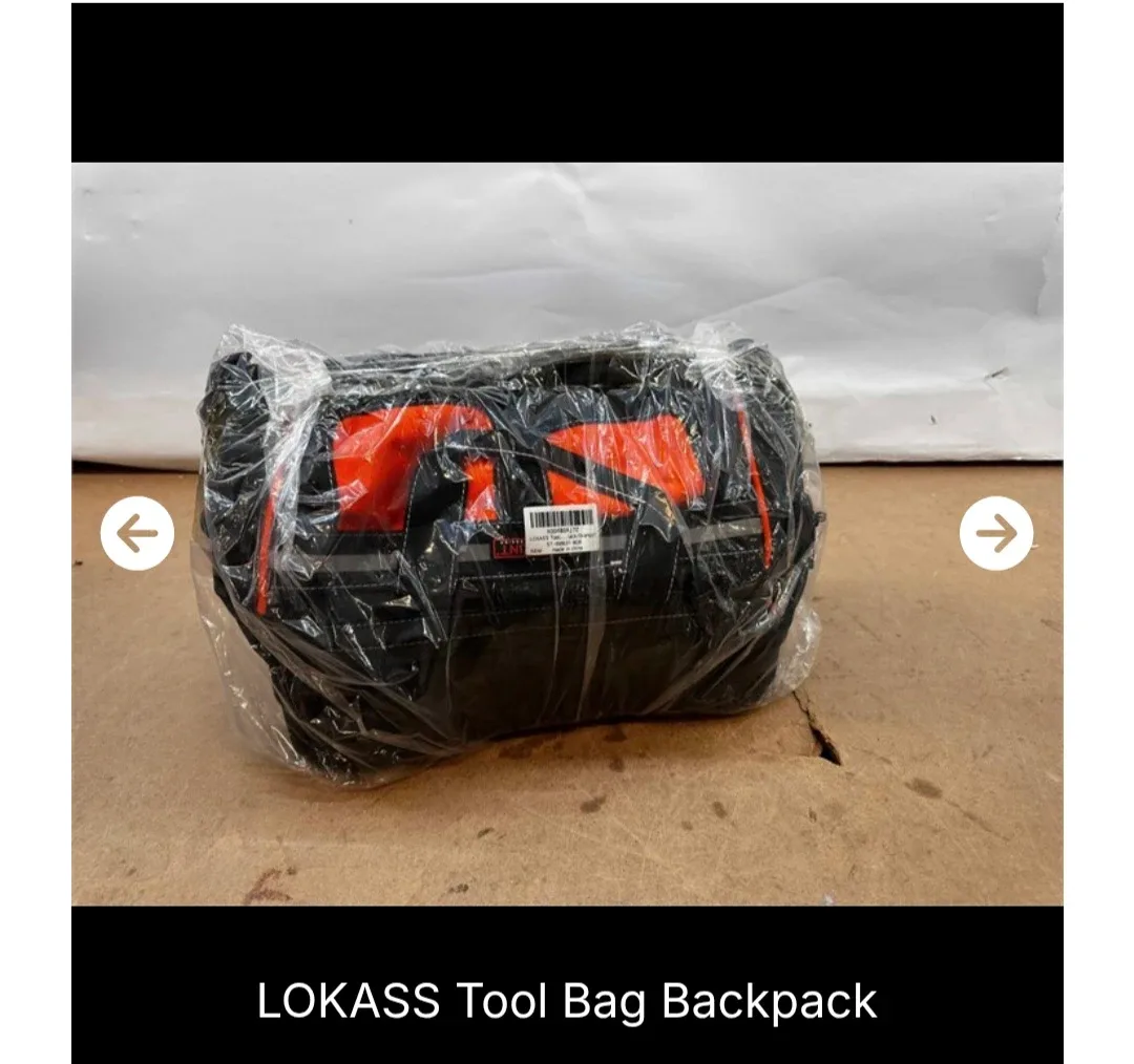 New LOKASS Heavy Duty Tool Bag Backpack – Color Black Orange image indicator(5)