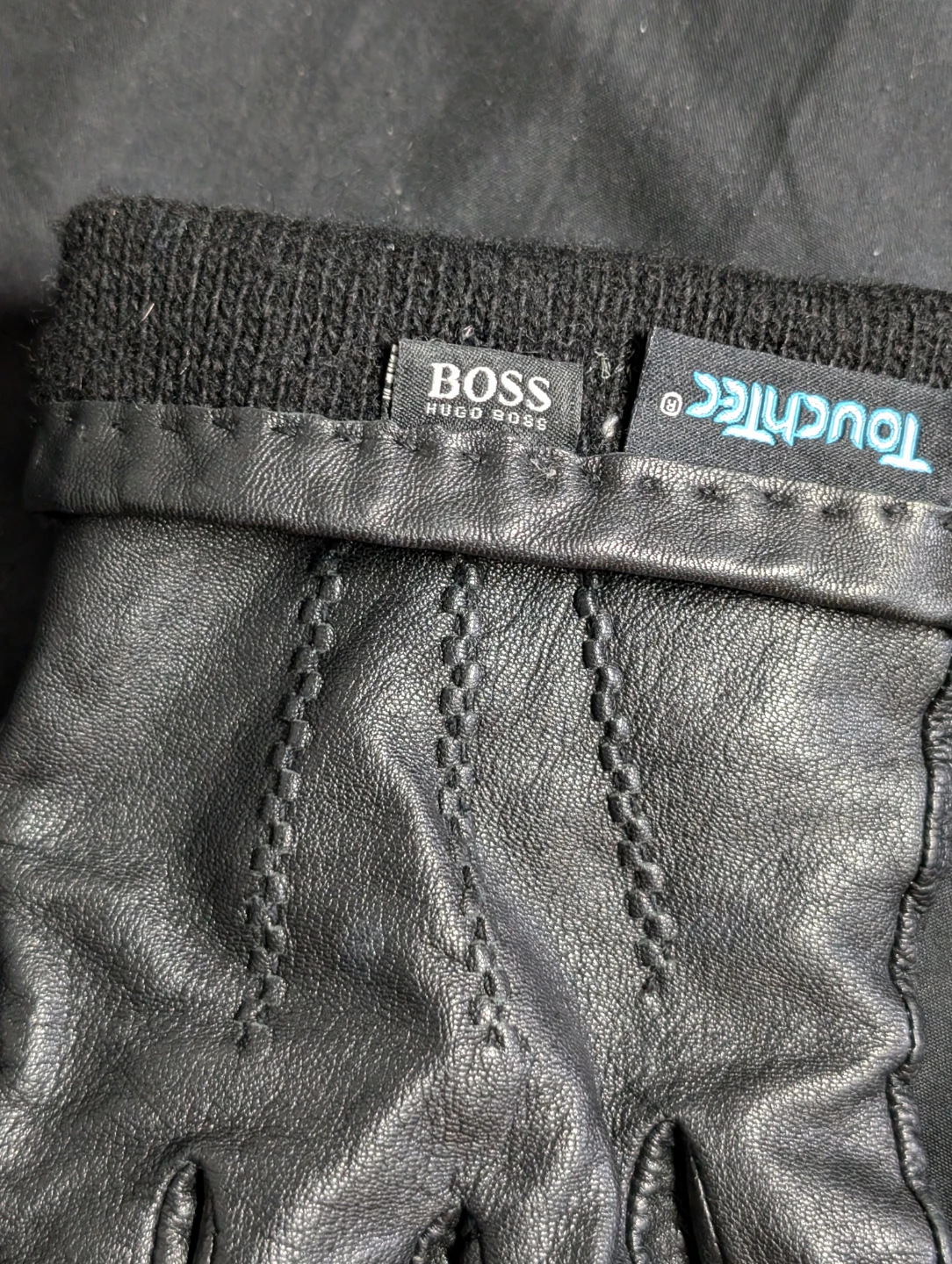 Hugo Boss Black Leather Gloves