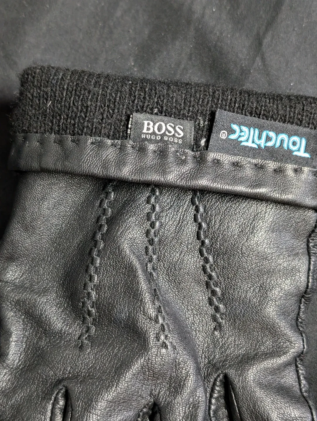 Hugo Boss Black Leather Gloves