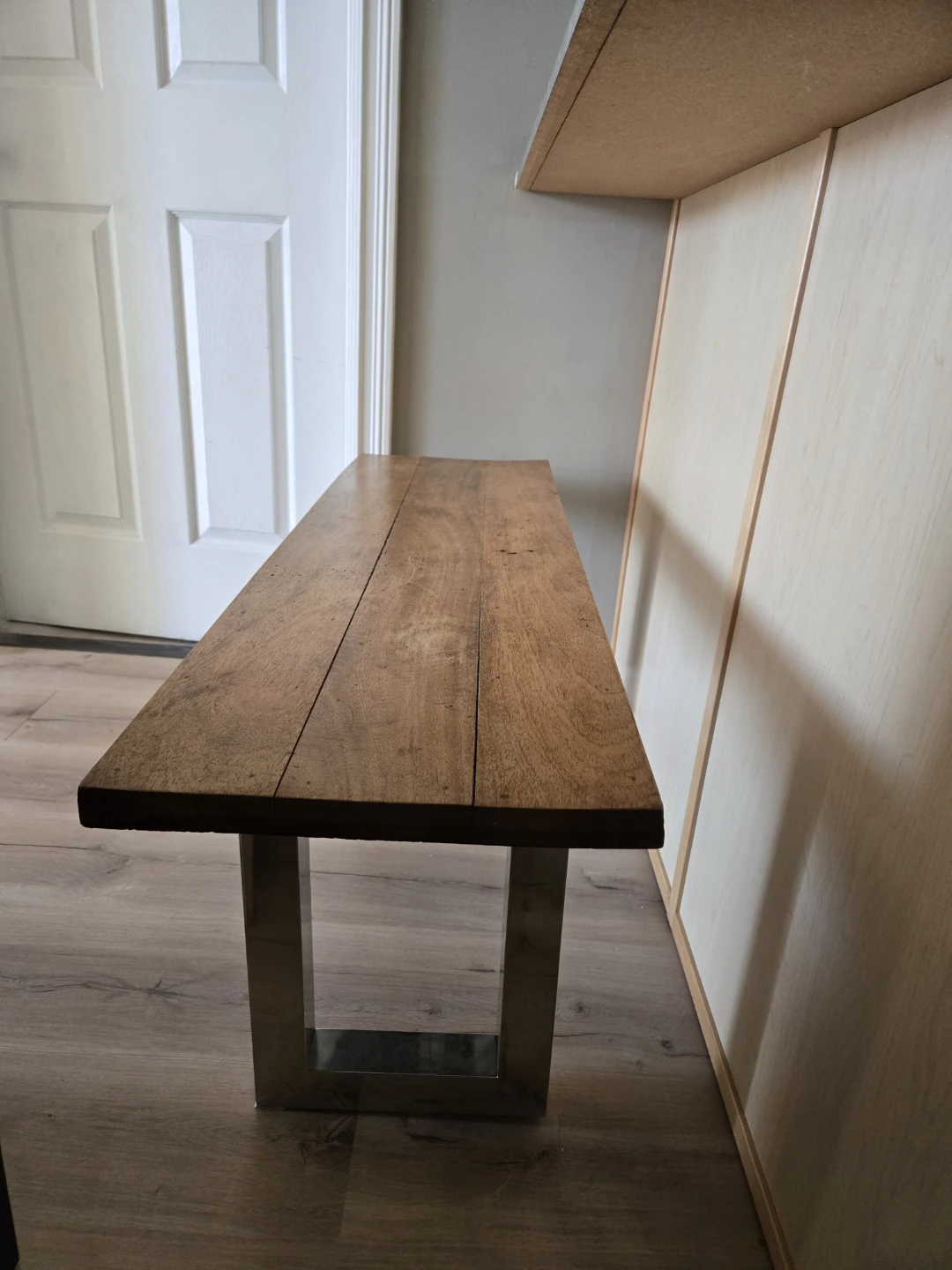 Wooden Bench with Metal Legs - photo 2