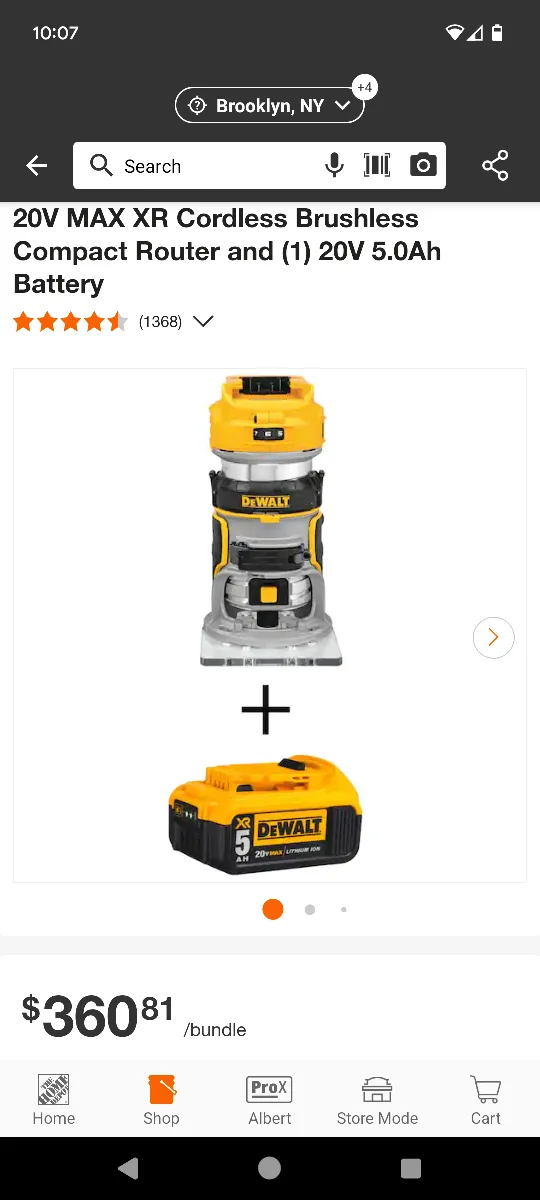 20V Max DeWalt XR Compact Router + 5AH XR Battery Pack image indicator(2)
